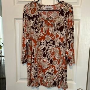 Southern Lady Paisley Dress in Orange and White
